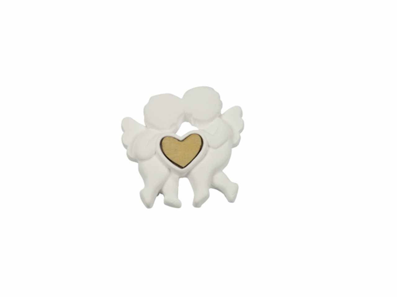 Gessetto angelo con cuore in legno