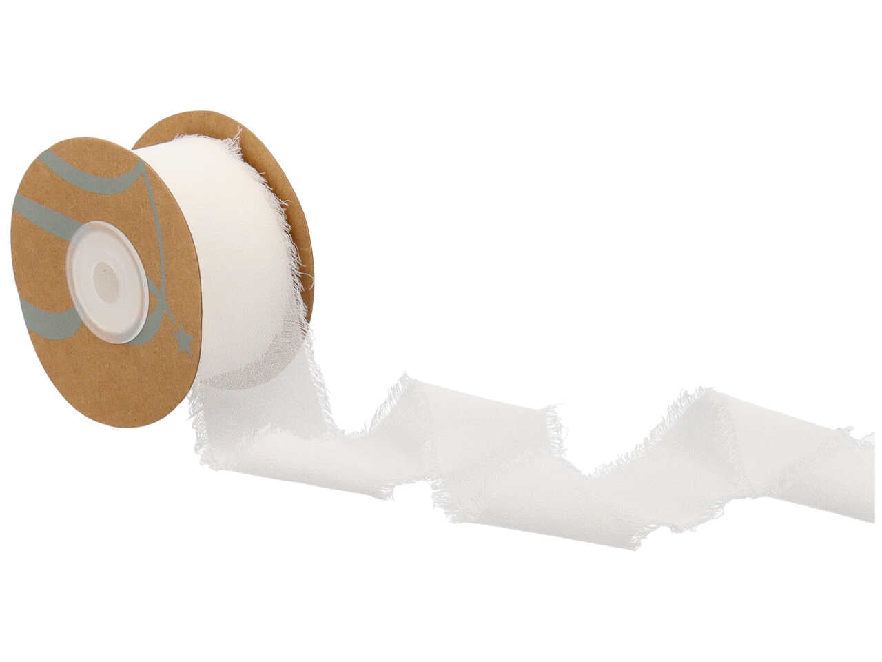 Nastro di seta con frangia colore bianco 40mmx15mt