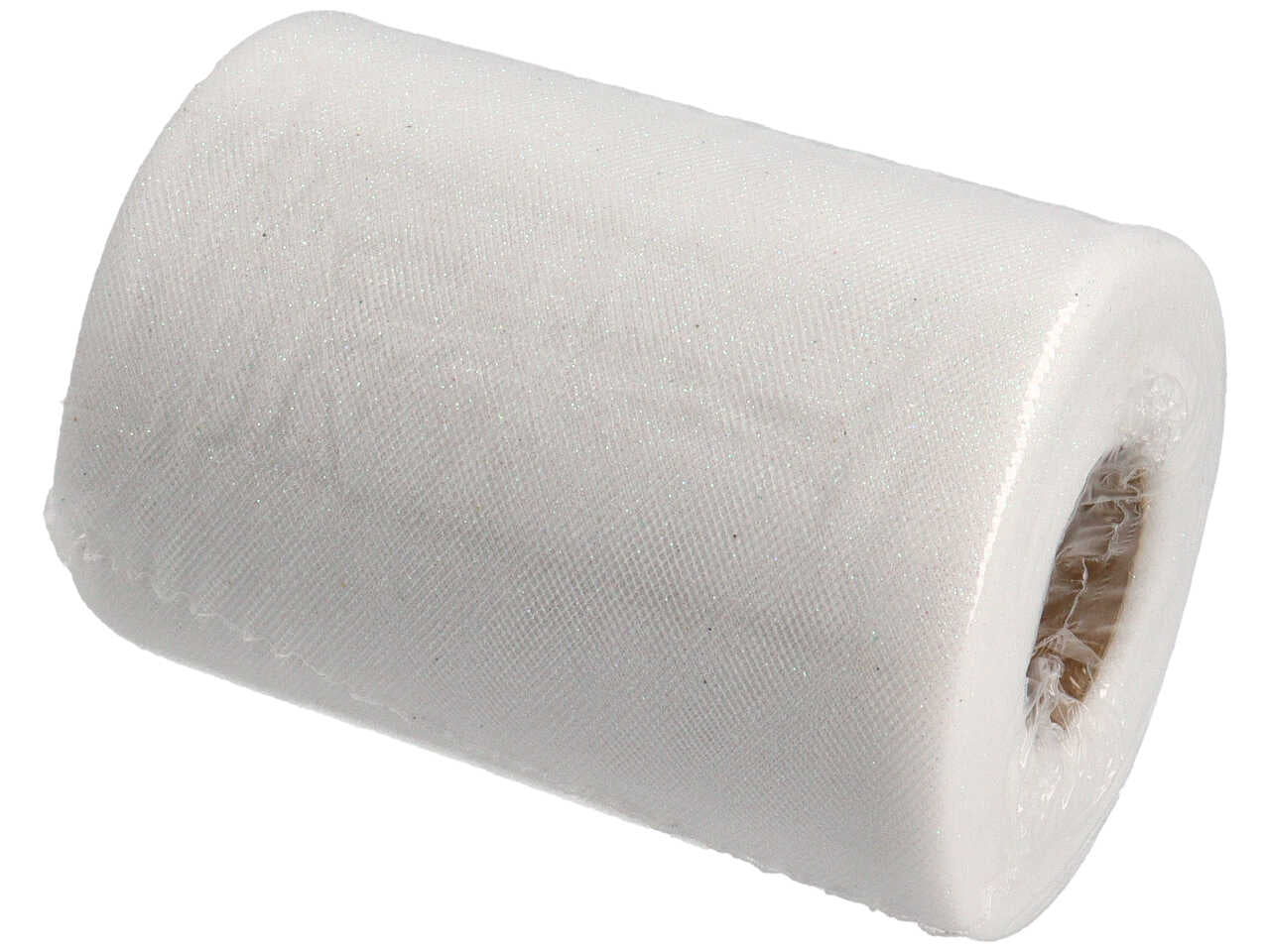 Rotolo tulle bianco con glitter 12,5 cm x 50 mt - Baratti