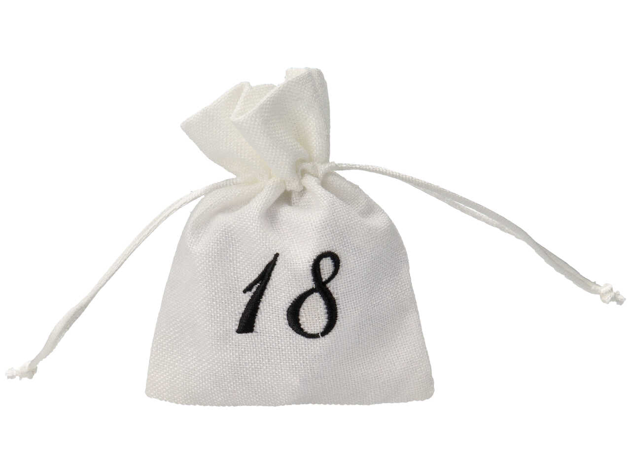 Sacchetto ricamato 18 anni misura 10xh.12cm nero