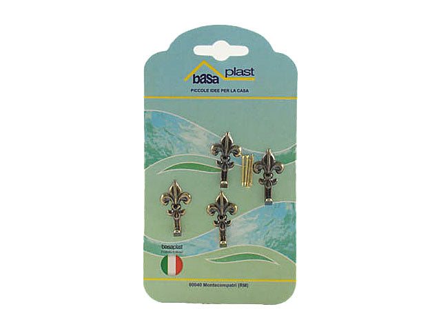 Gancio giglio 4 pezzi bronzo 0730br-4
