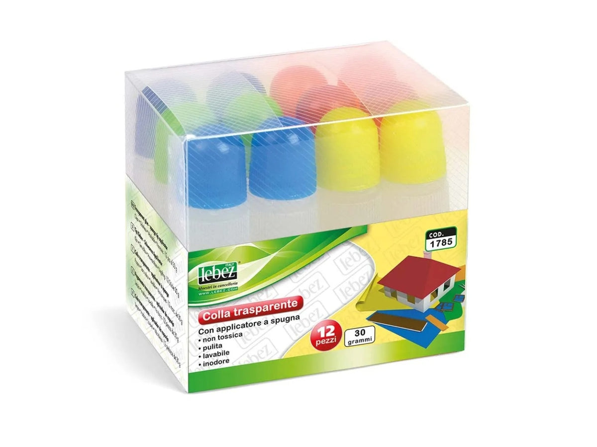 Colla 12 pezzi colori assortiti 30 gr lebez