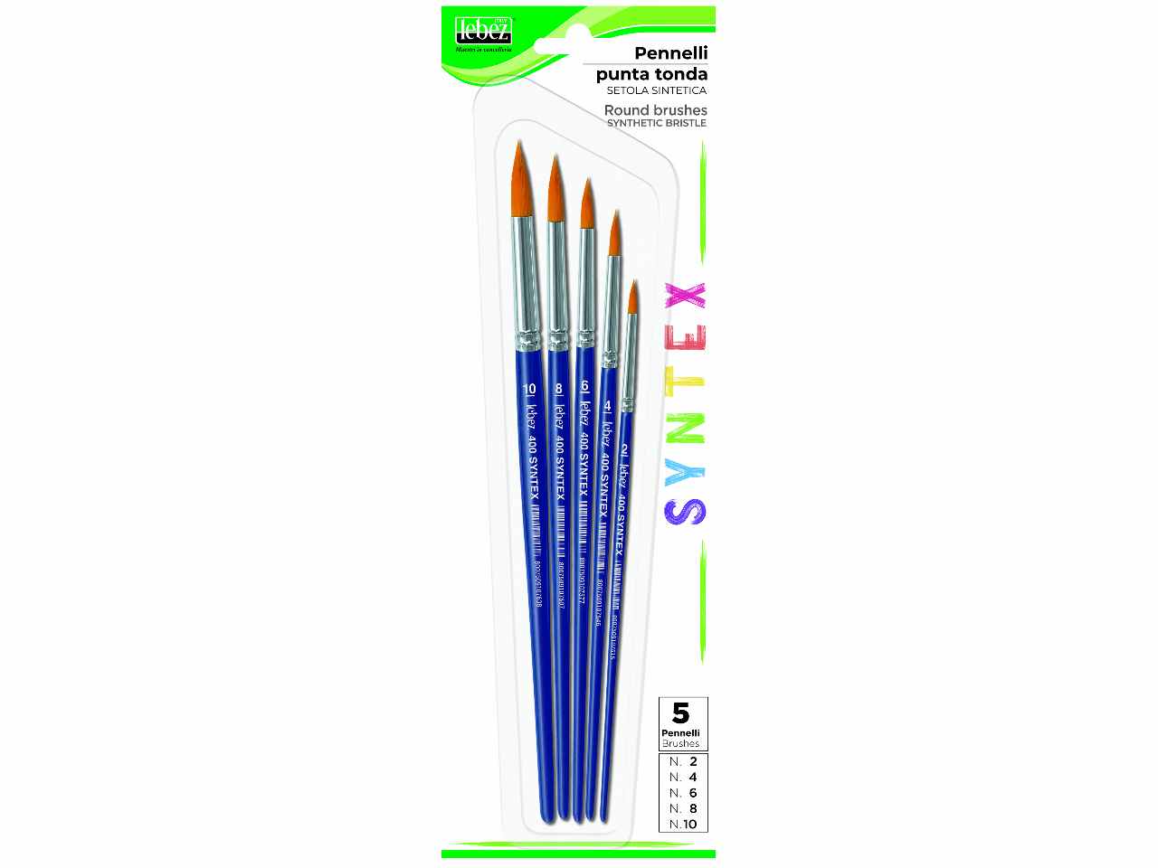 Pennello syntex tondo 5 pezzi 400b