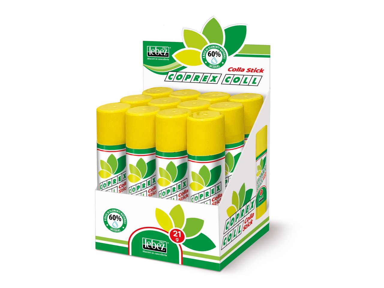 Colla in stick da 36gr la confezione contiene 12 sticks