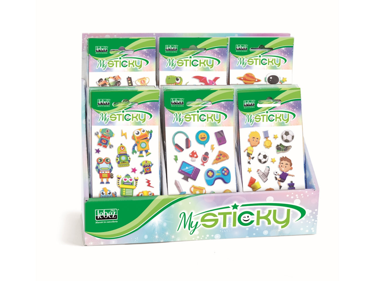 Stickers 3D bambini assortiti in plastica gommata - MySticky