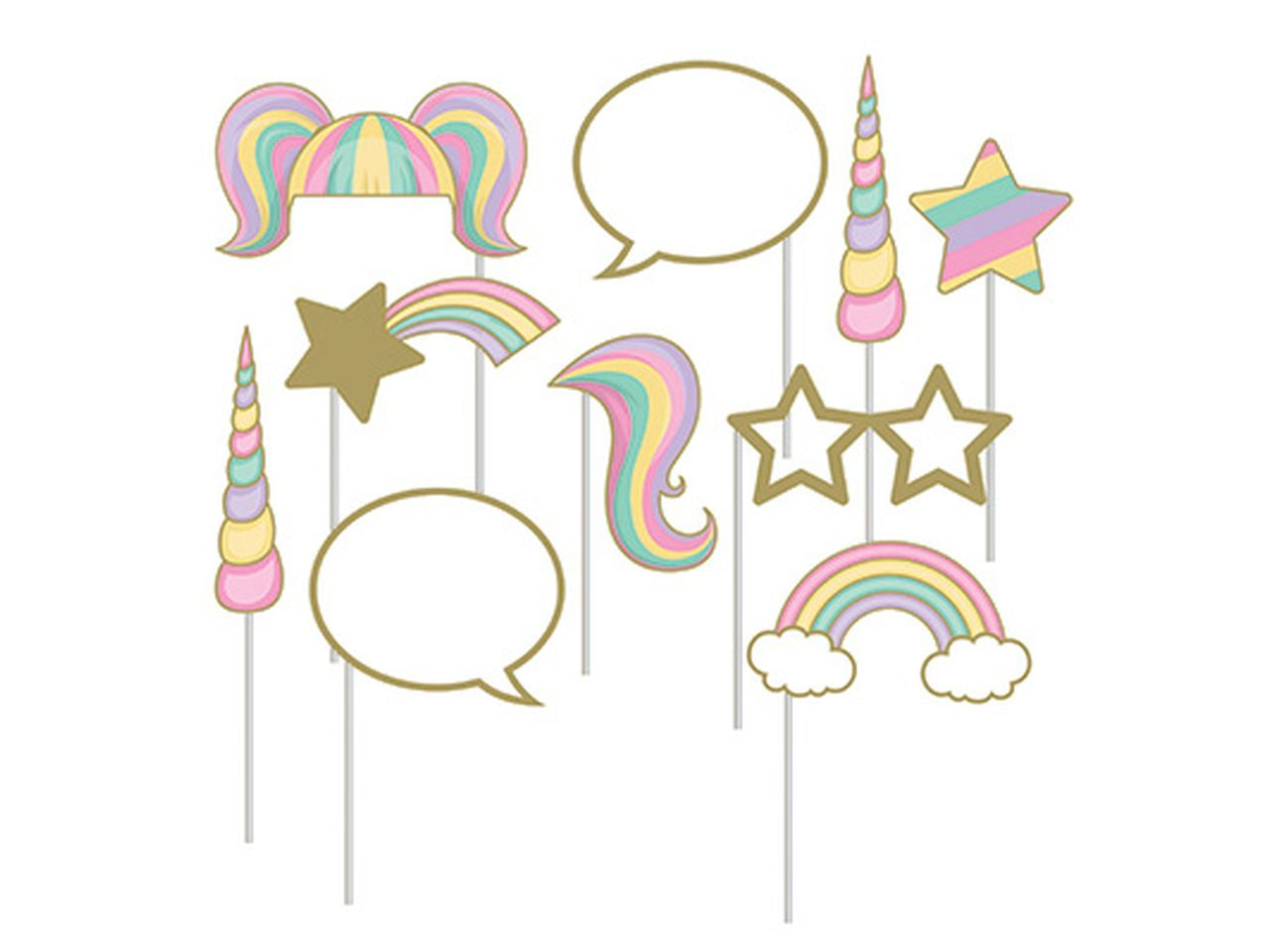Photo props unicorn sparkle la confezione comprende 10 photo props