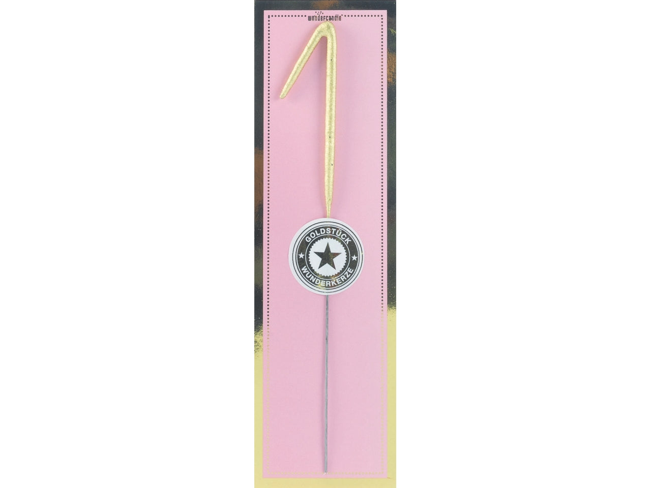 Candela scintillante in metallo h.18cm oro numero 1
