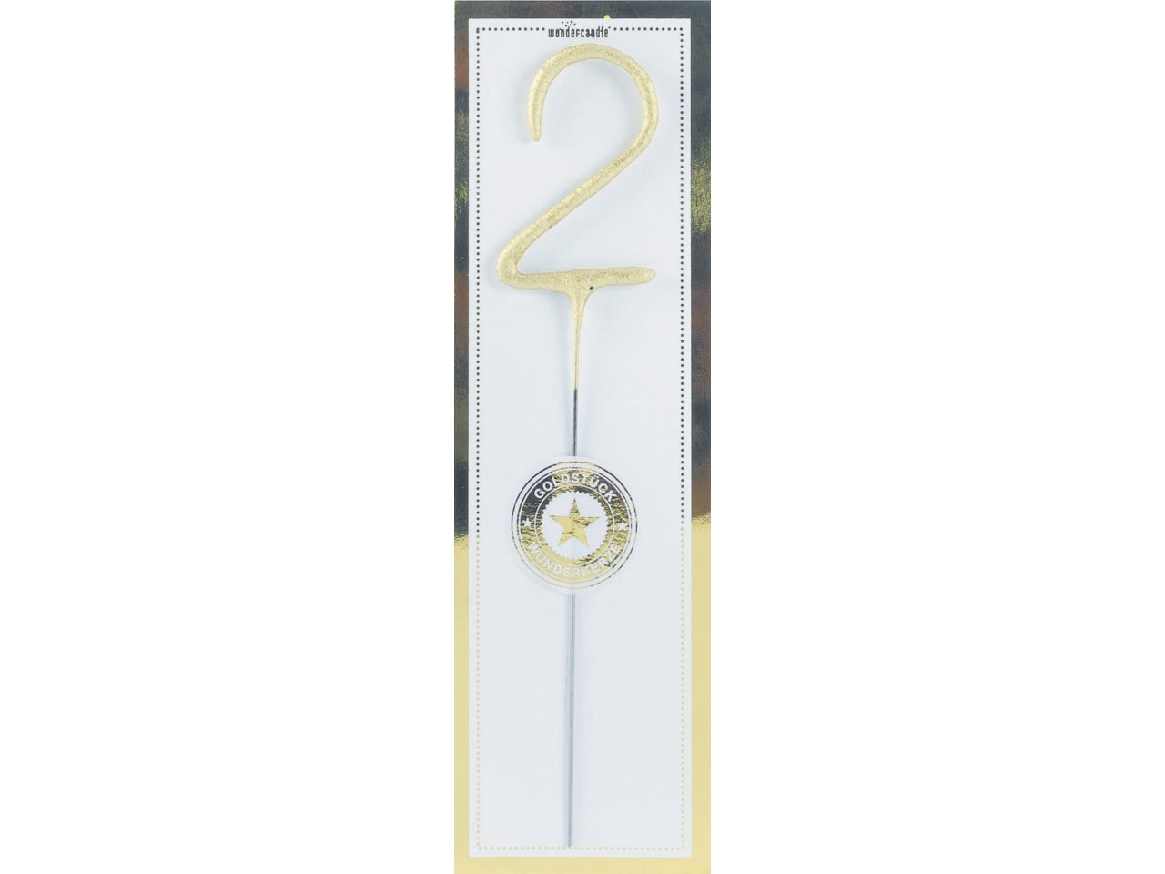 Candela scintillante in metallo h.18cm oro numero 2
