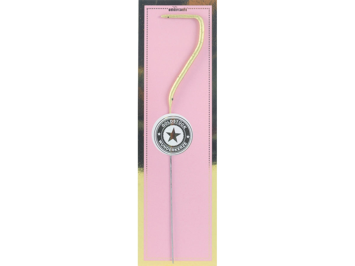 Candela scintillante in metallo h.18cm oro numero 7