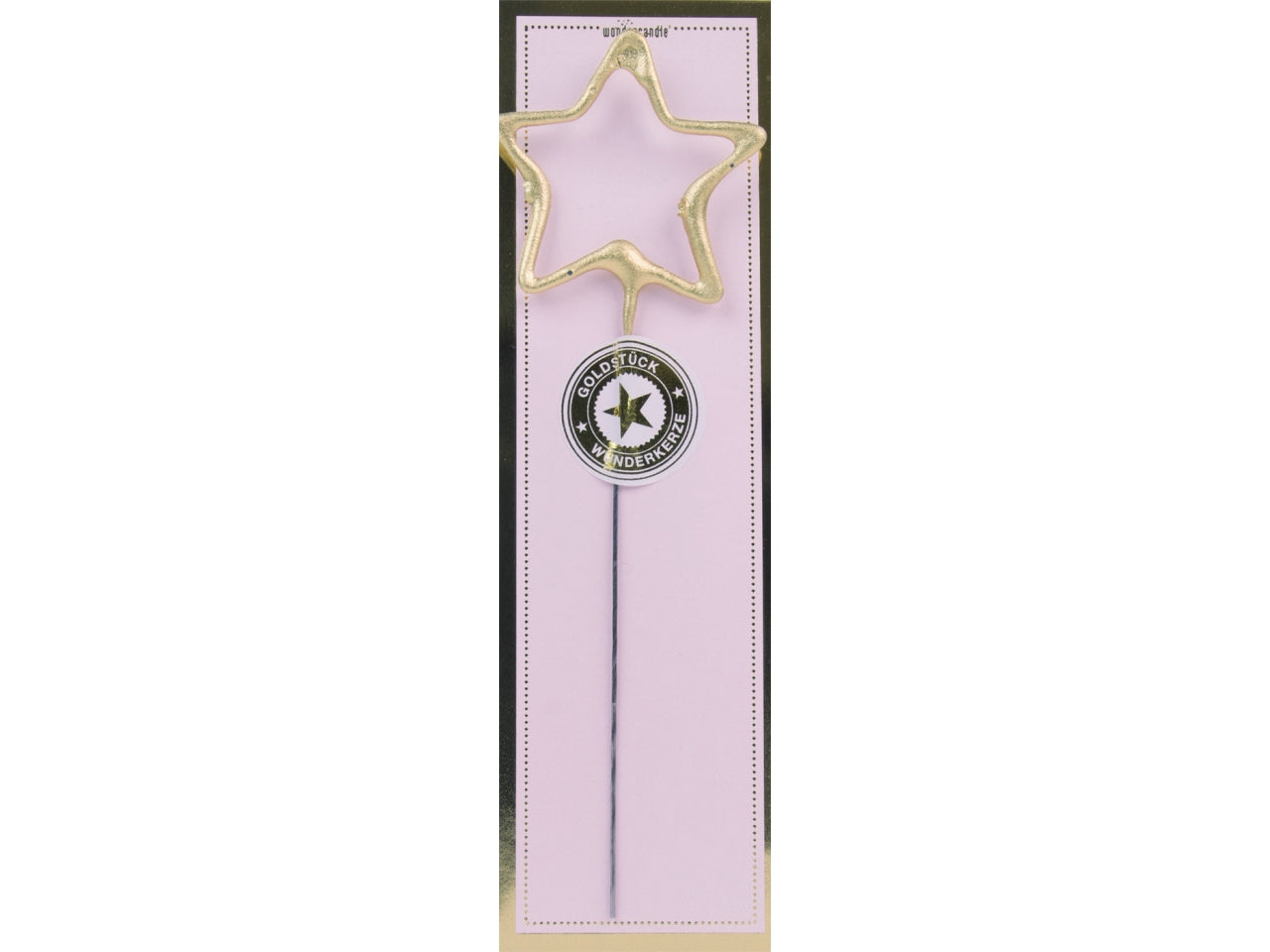 Candela scintillante in metallo h.18cm oro a forma di stella