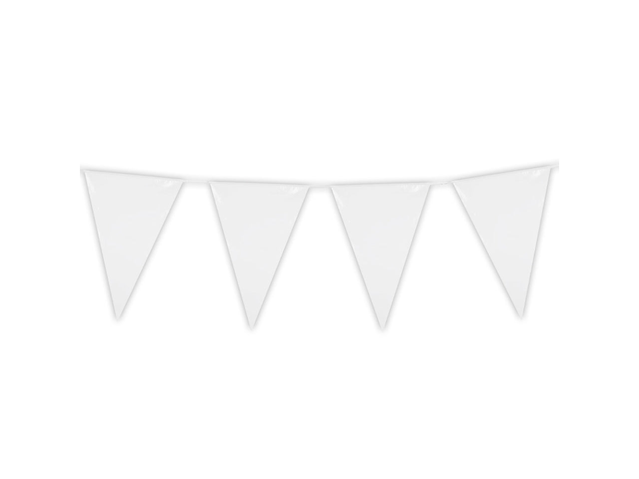 Festone bandierine 10 metri plastica bianco