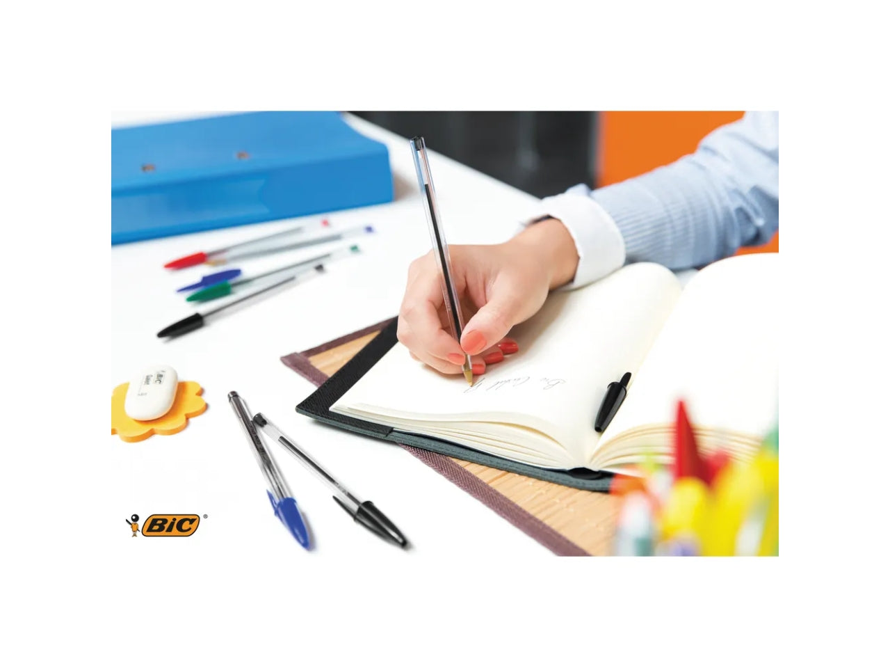 Penna Bic Cristal blu punta media, set da 4