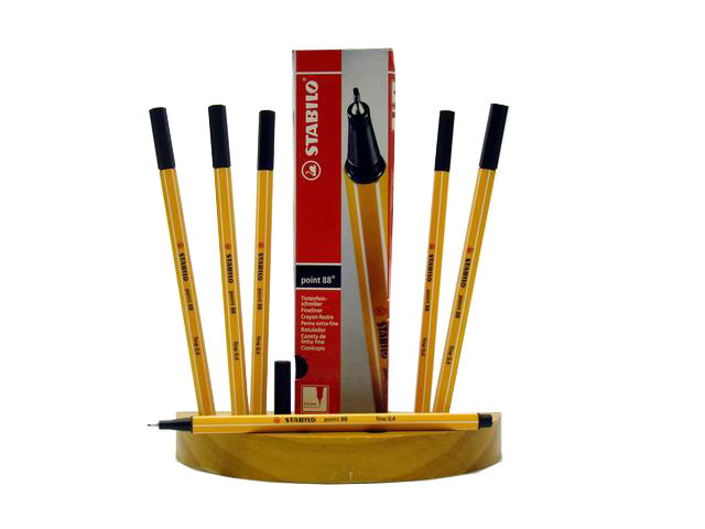 Stabilo penna Point di colore nera la confezione contiene 10 pezzi