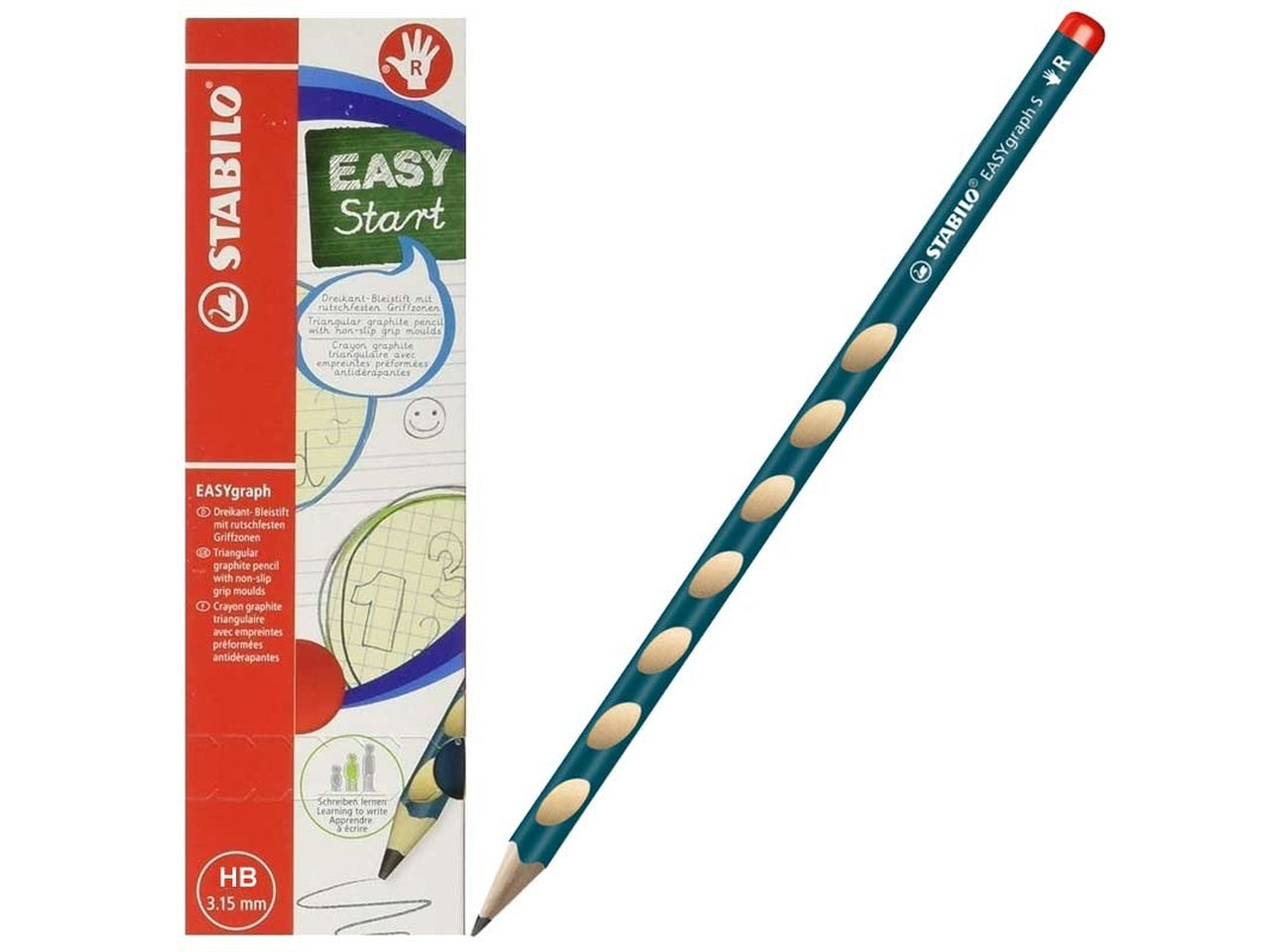 Matita ergonomica stabilo easygraph petrolio hb destrimani