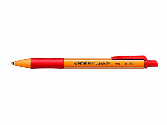 Stabilo penna Pointball di colore rosso la confezione contiene 10 penne