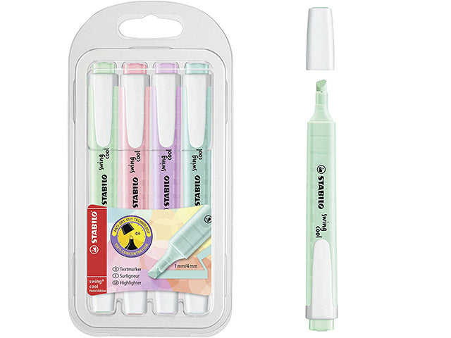 Evidenziatore STABILO Swing Cool Colori Pastello Set da 4 Tratto 1-4 mm