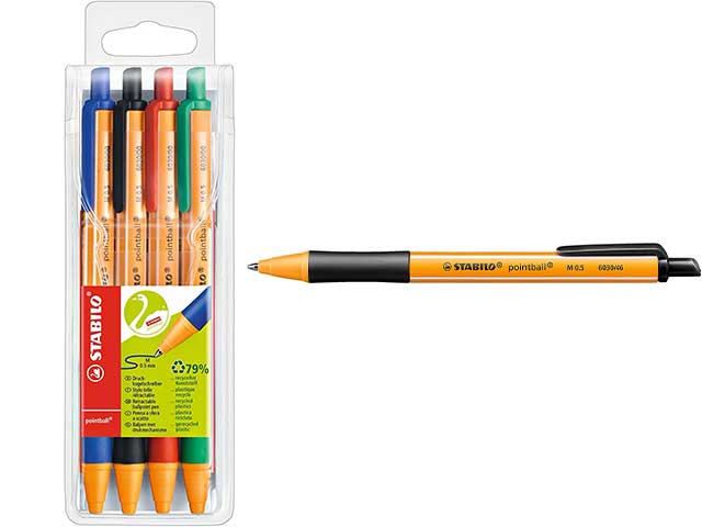 Stabilo penna Pointball di colore assortiti la confezione contiene 4 penne