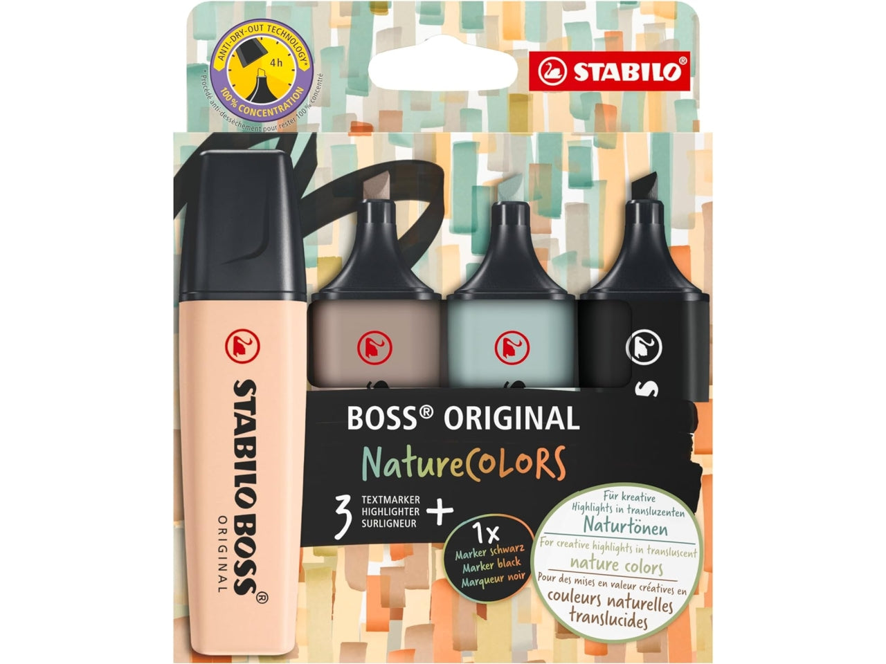 Evidenziatori stabilo boss original nature colors - il blister contiene 4 evidenziatori di colori assortiti