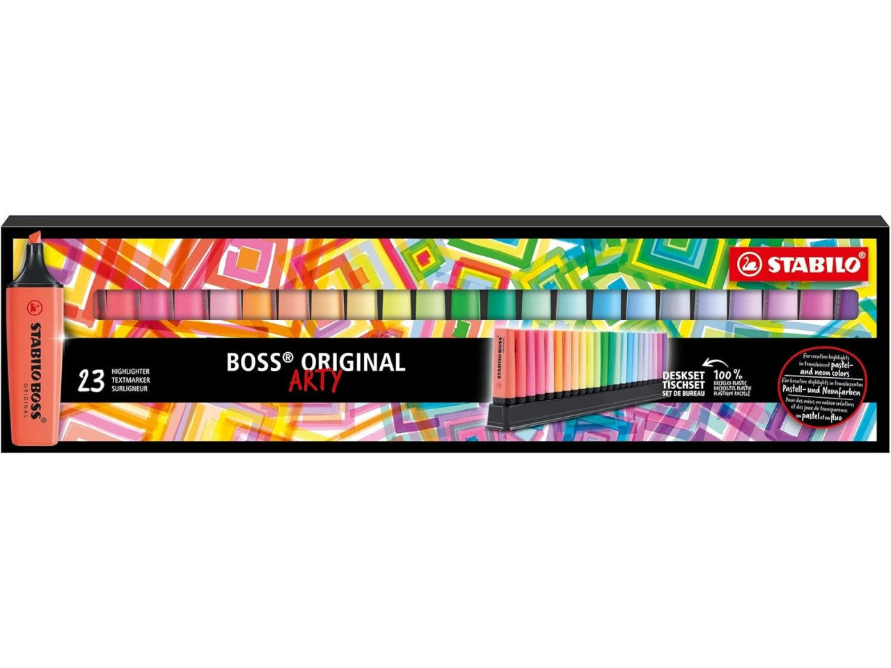 Evidenziatori Stabilo boss original punta a scalpello, tratto 2/5 mm, 23 pezzi assortiti - Stabilo
