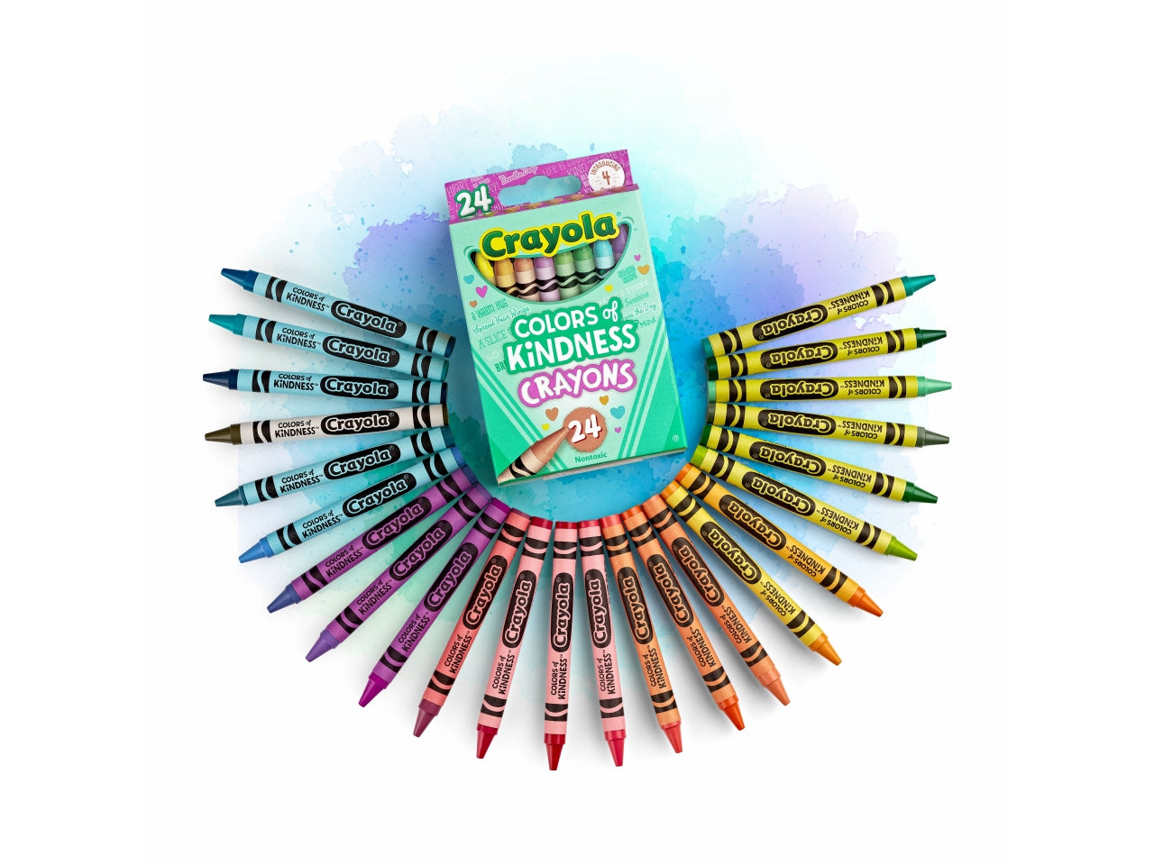 Set Pastelli a Cera Colours of Kindness 24 Pezzi - Multicolor, 7,2x3x10 cm, 131 gr, Cera, Certificato CE, Unisex, Età 3+ | Crayola