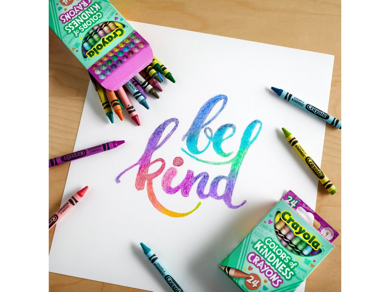 Set Pastelli a Cera Colours of Kindness 24 Pezzi - Multicolor, 7,2x3x10 cm, 131 gr, Cera, Certificato CE, Unisex, Età 3+ | Crayola
