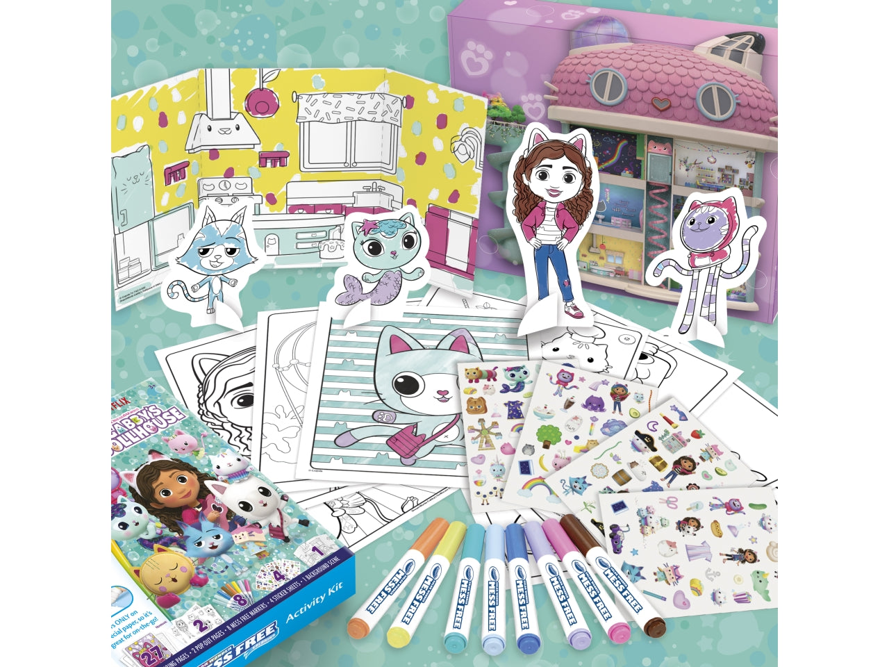 Activity set color wonder gabby's dollhouse