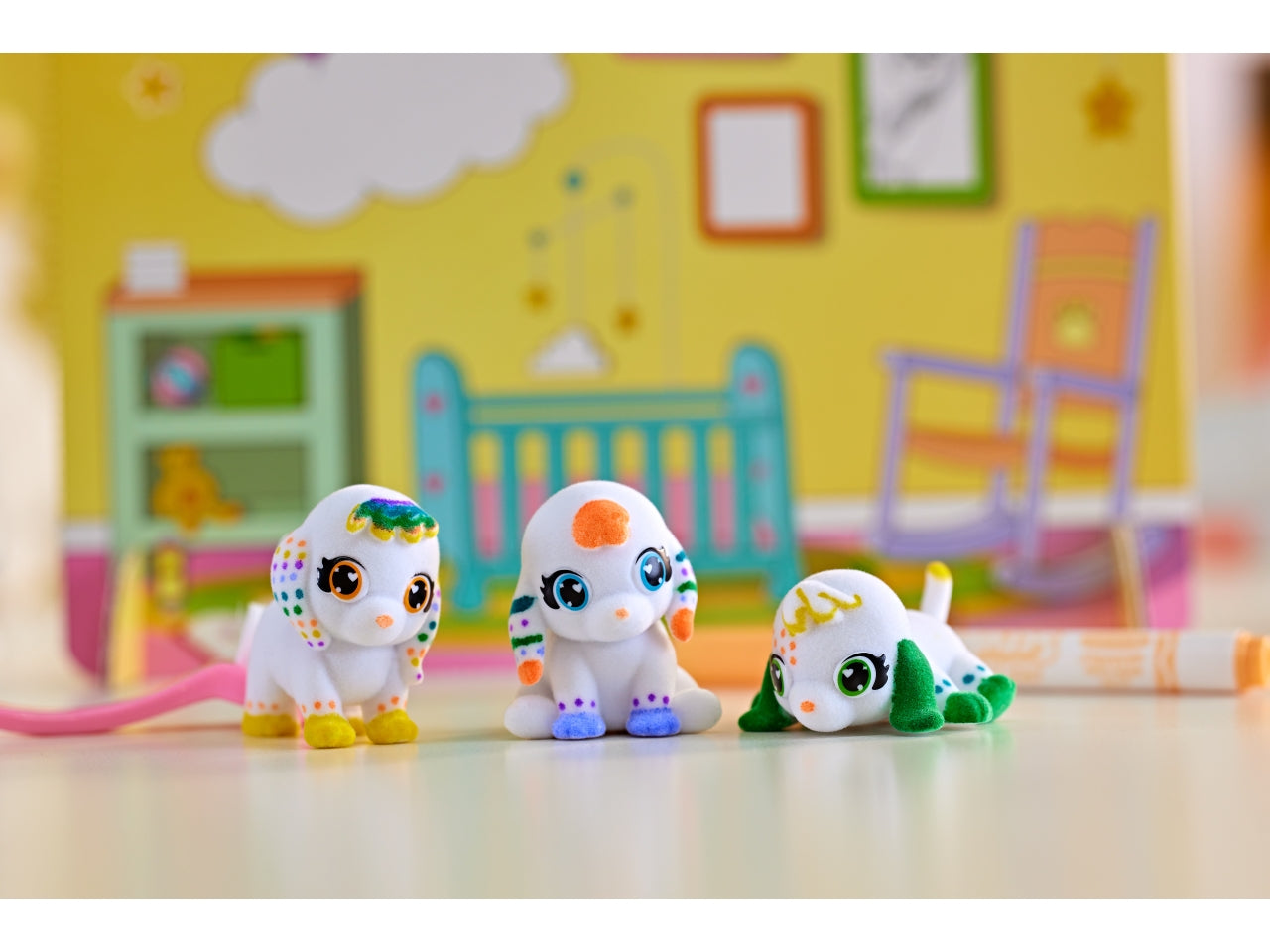 Washimals Baby Pets Asilo Nido dei Cuccioli - Set con 5 Pets e Accessori, Multicolor, Età 3+, Crayola