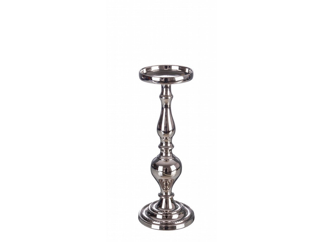 Portacandela darika h.32cm 1 posto argento