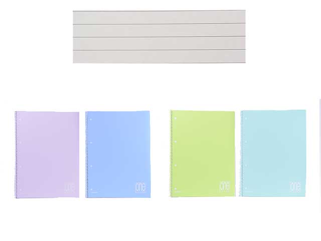Quaderno maxi a righe Blasetti 80 fogli spiralato formato A4 80gr rigatura 1r colori pastello misura 210x297mm - assortiti