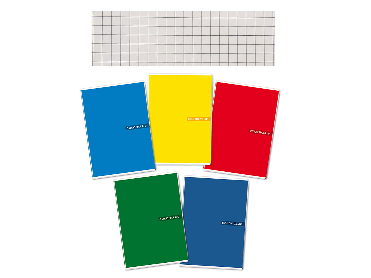Quaderno A5 80gr Colorclub, quadretti 5M, confezione da 10 pezzi assortiti, fogli 20+1 - Blasetti
