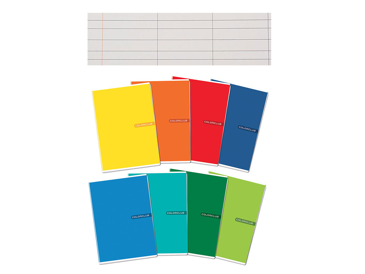 Quaderno Maxi A4 80gr Colorclub, rigo A, 1° e 2° elementare,confezione da 10 pezzi assortiti, fogli 20+1 - Blasetti