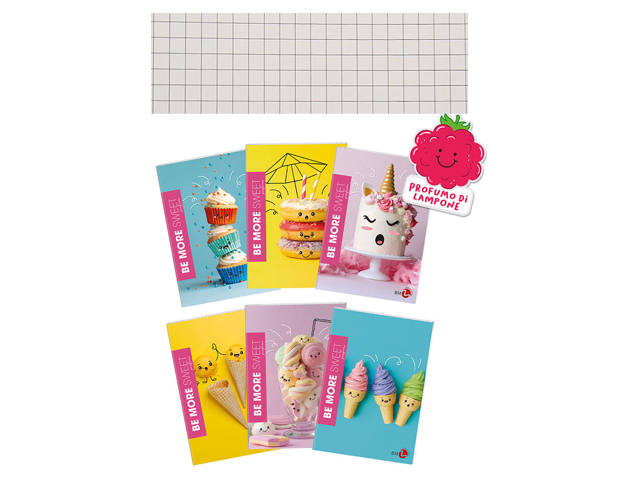 Quaderni maxi sweet linea be more different formato 21x29,7, pagine 72+r, rigatura 5 mm confezione da 10 quaderni