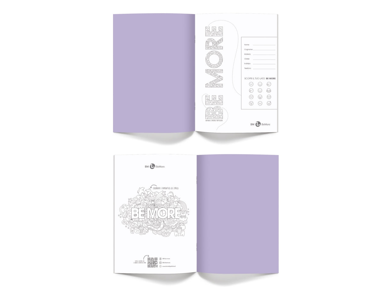 Quaderni maxi tiny linea be more different formato 21x29,7, pagine 72+r, rigatura q confezione da 10 quaderni