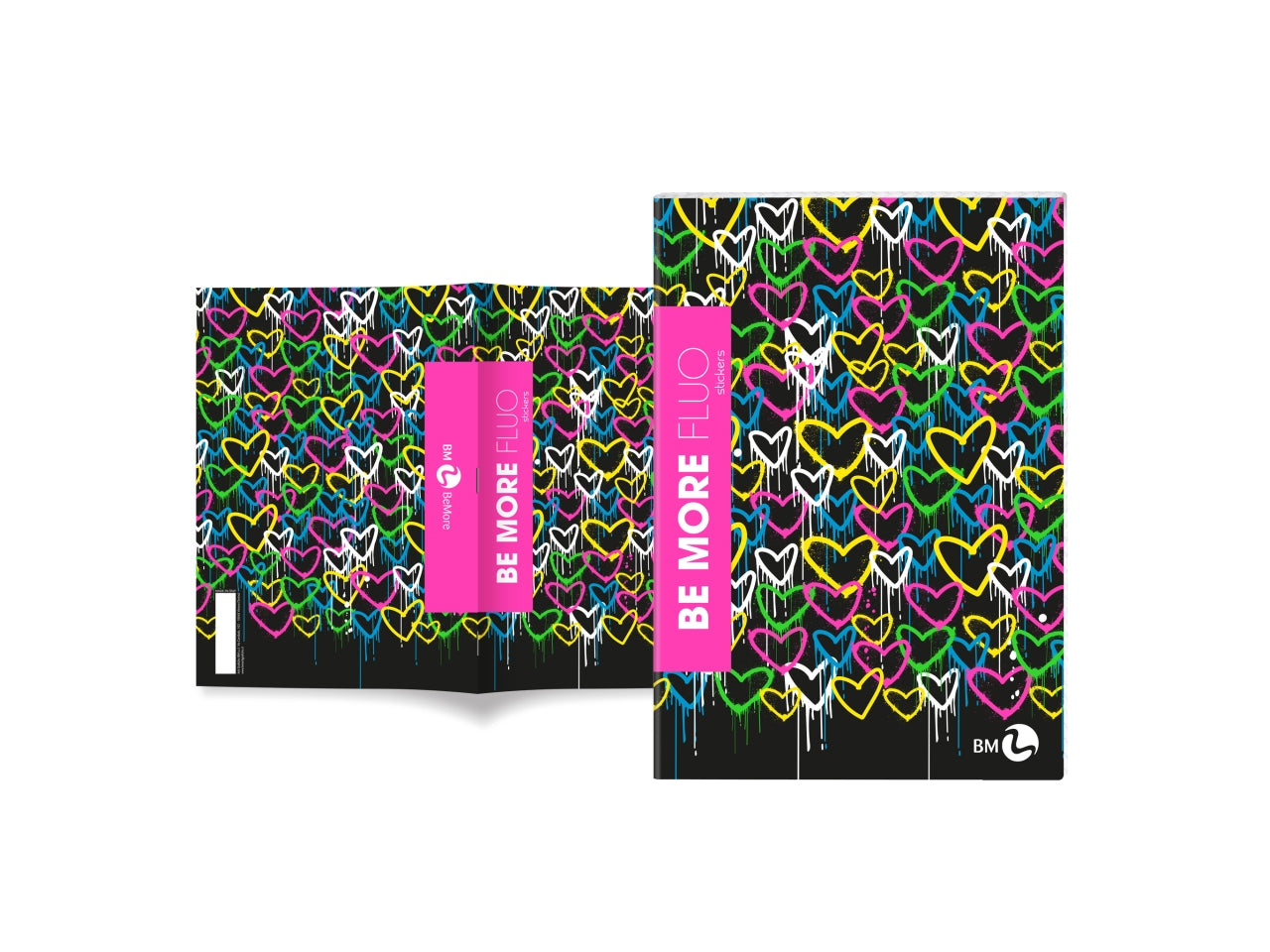 Quaderni maxi fluo linea be more different formato 21x29,7, pagine 72+r, rigatura 5 mm confezione da 10 quaderni