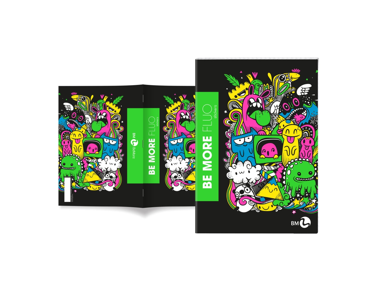 Quaderni maxi fluo linea be more different formato 21x29,7, pagine 72+r, rigatura 5 mm confezione da 10 quaderni