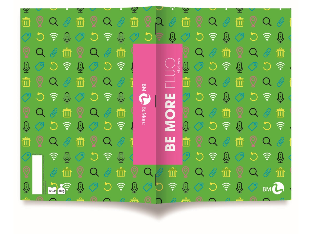 Quaderni maxi fluo linea be more different formato 21x29,7, pagine 72+r, rigatura 5 mm confezione da 10 quaderni