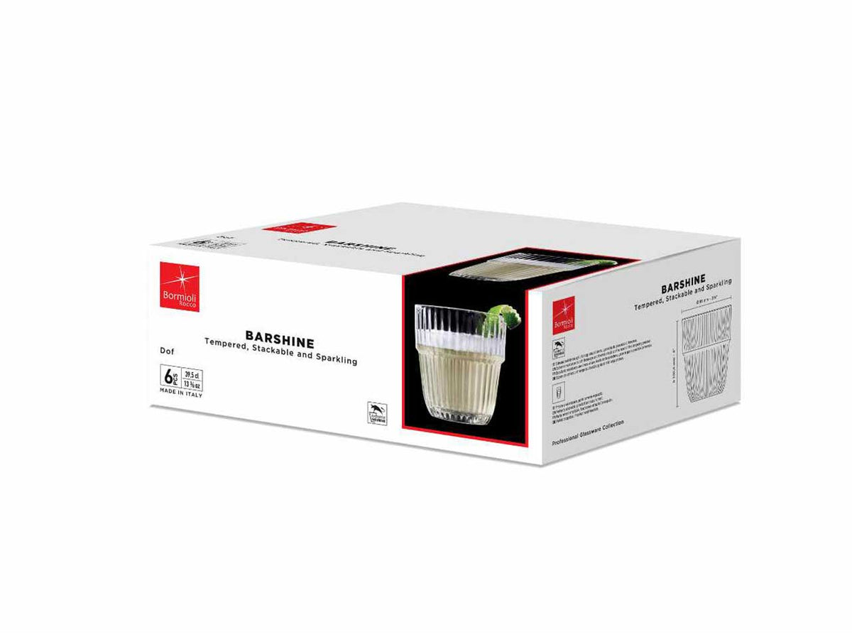 Bicchiere in vetro Barshine da 30cl, set 6 bicchieri trasparenti