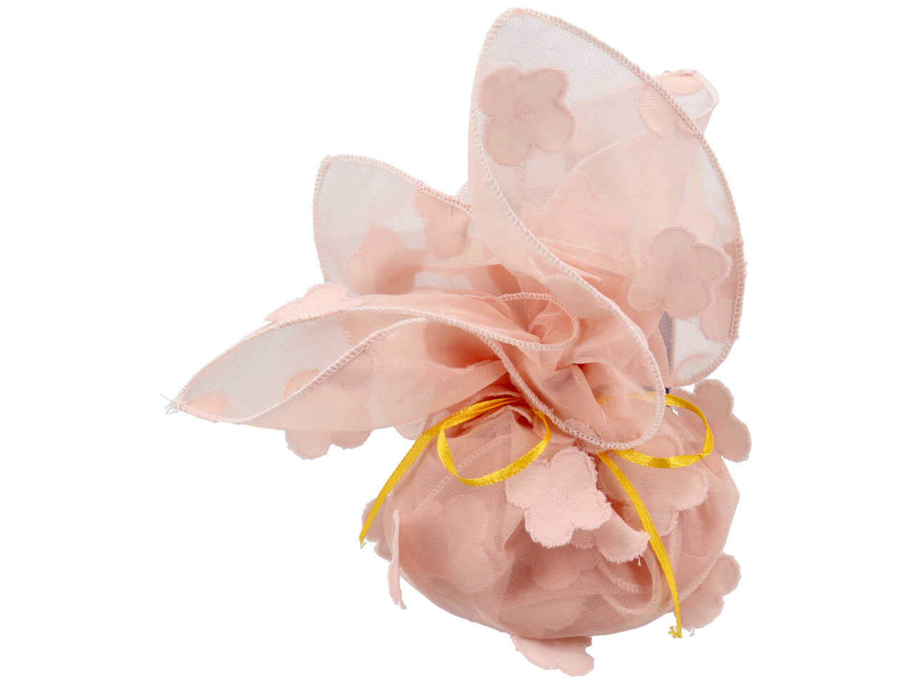 Velo organza cipria 36cm con margherite