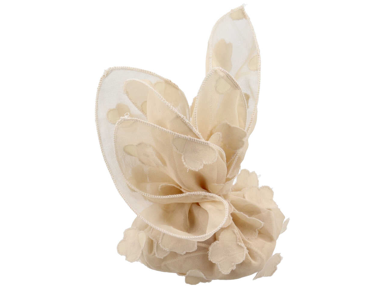 Velo organza ecru' 36cm con margherite