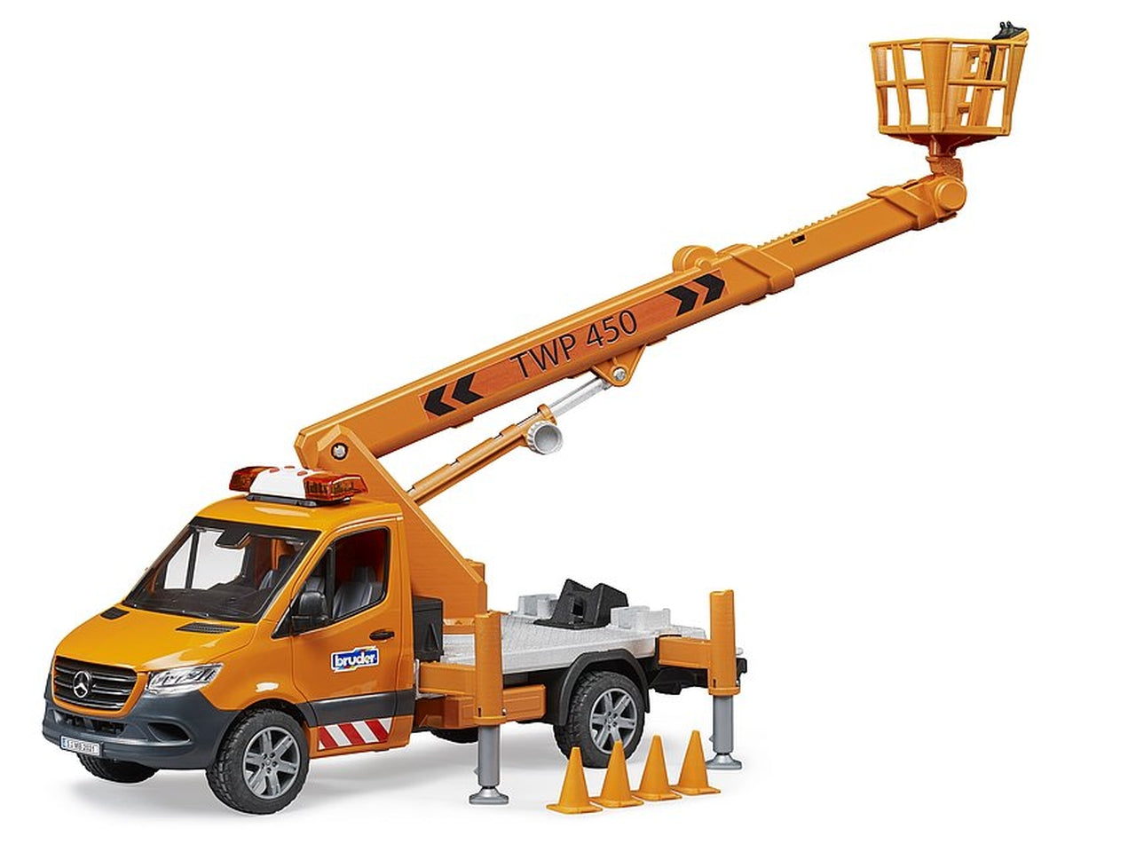 Bruder mb sprinter piattaforma aerea con luci e suono