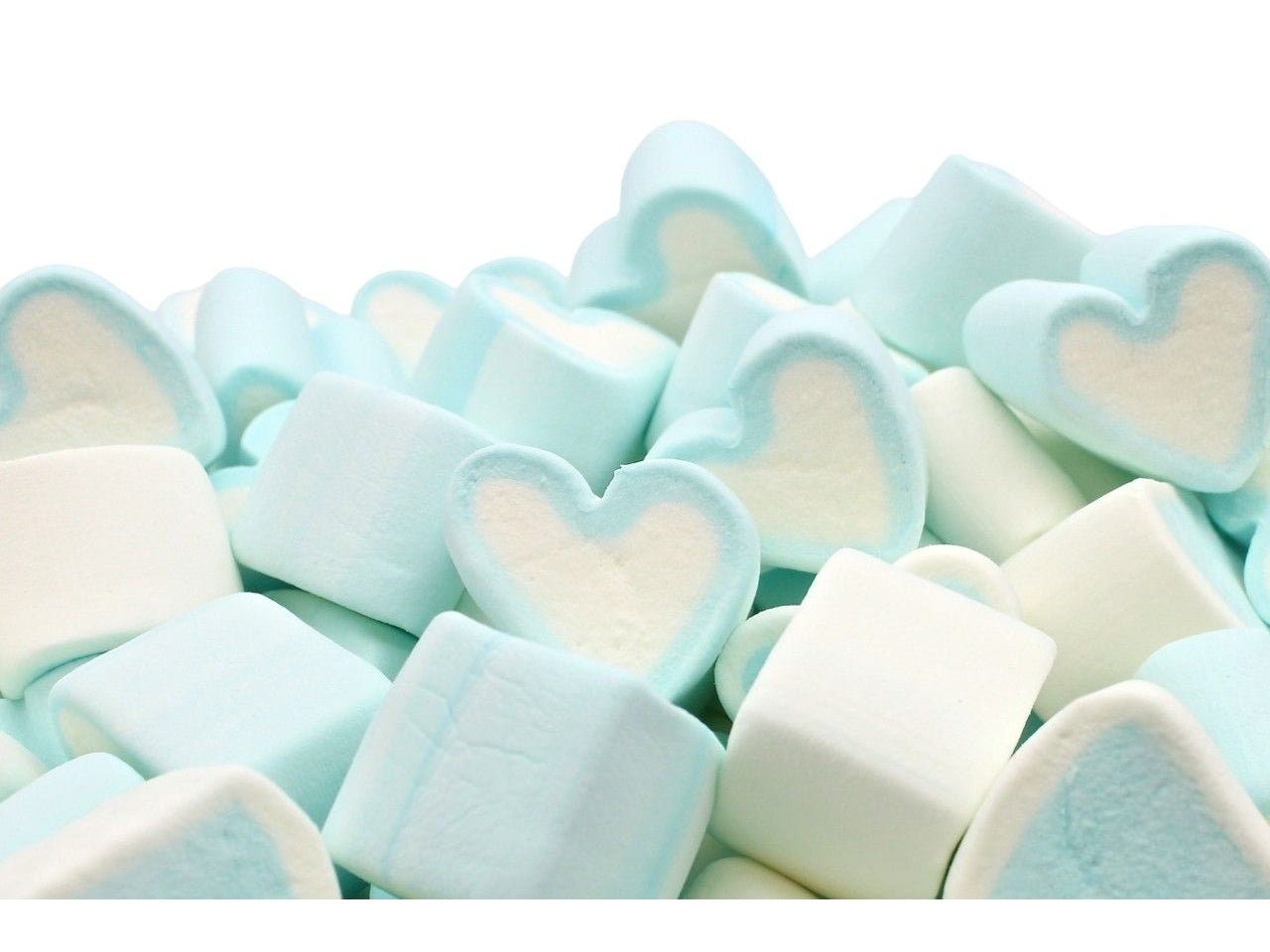 Marshmallow estruso mix cuori azzurri - 1000g