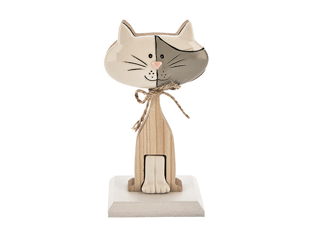 Gattino legno ceramica 13cm 1203002