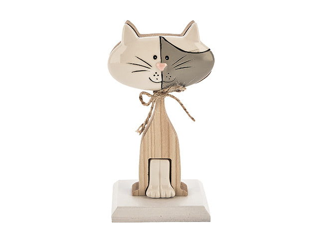 Gattino legno ceramica 21cm 1203001