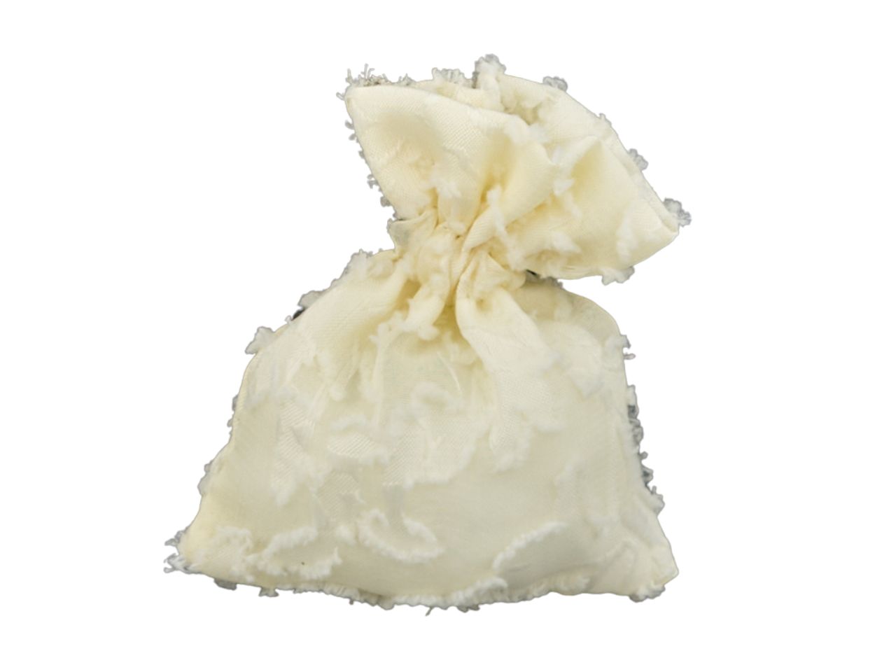 Sacchetto rettangolare in organza floccata avorio