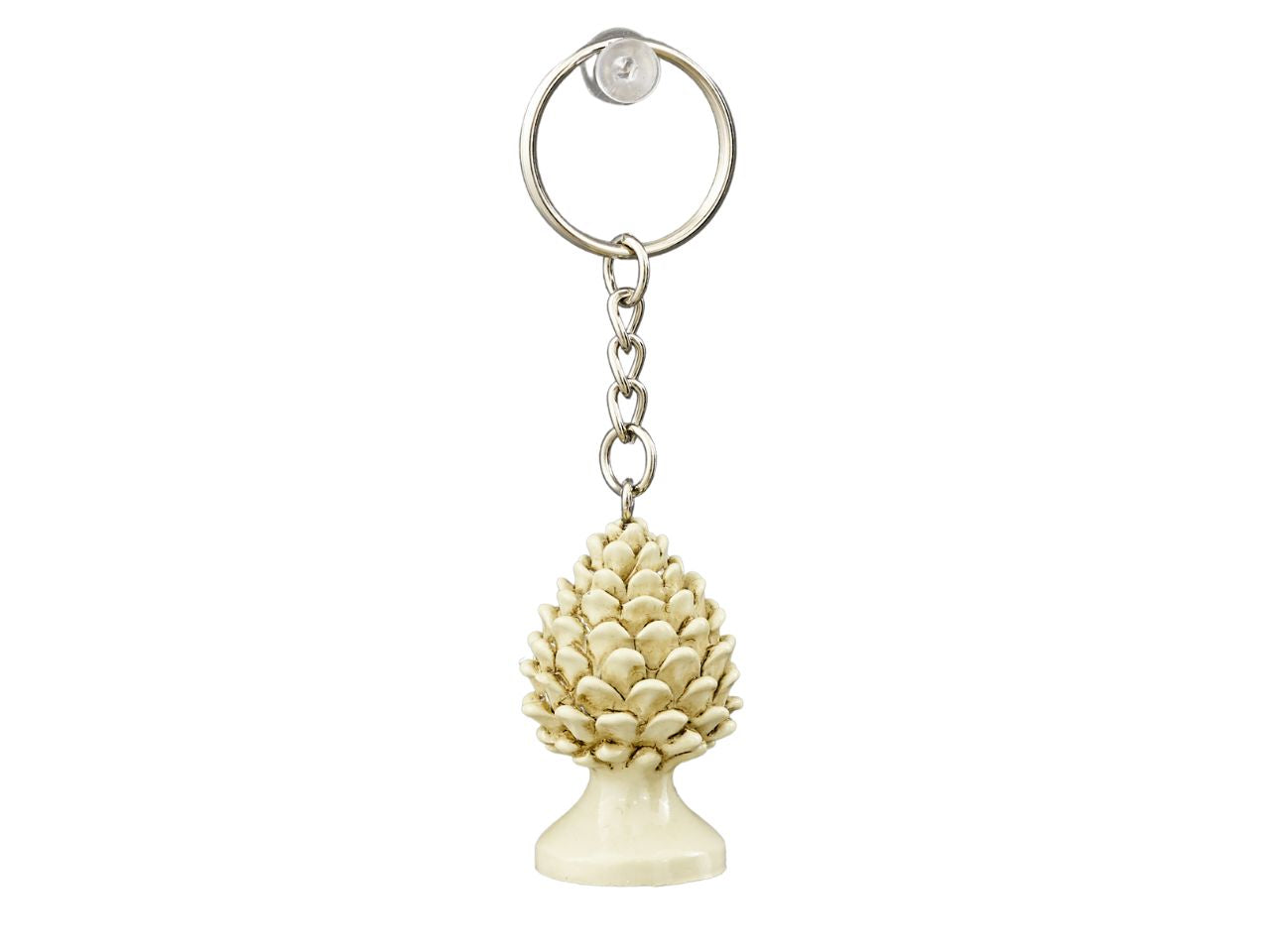 Porta chiavi pigna colore beige