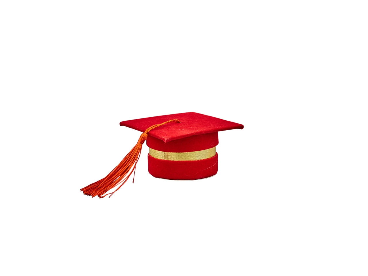 Box cappello laurea piccolo colore rosso misura 8x8x4cm