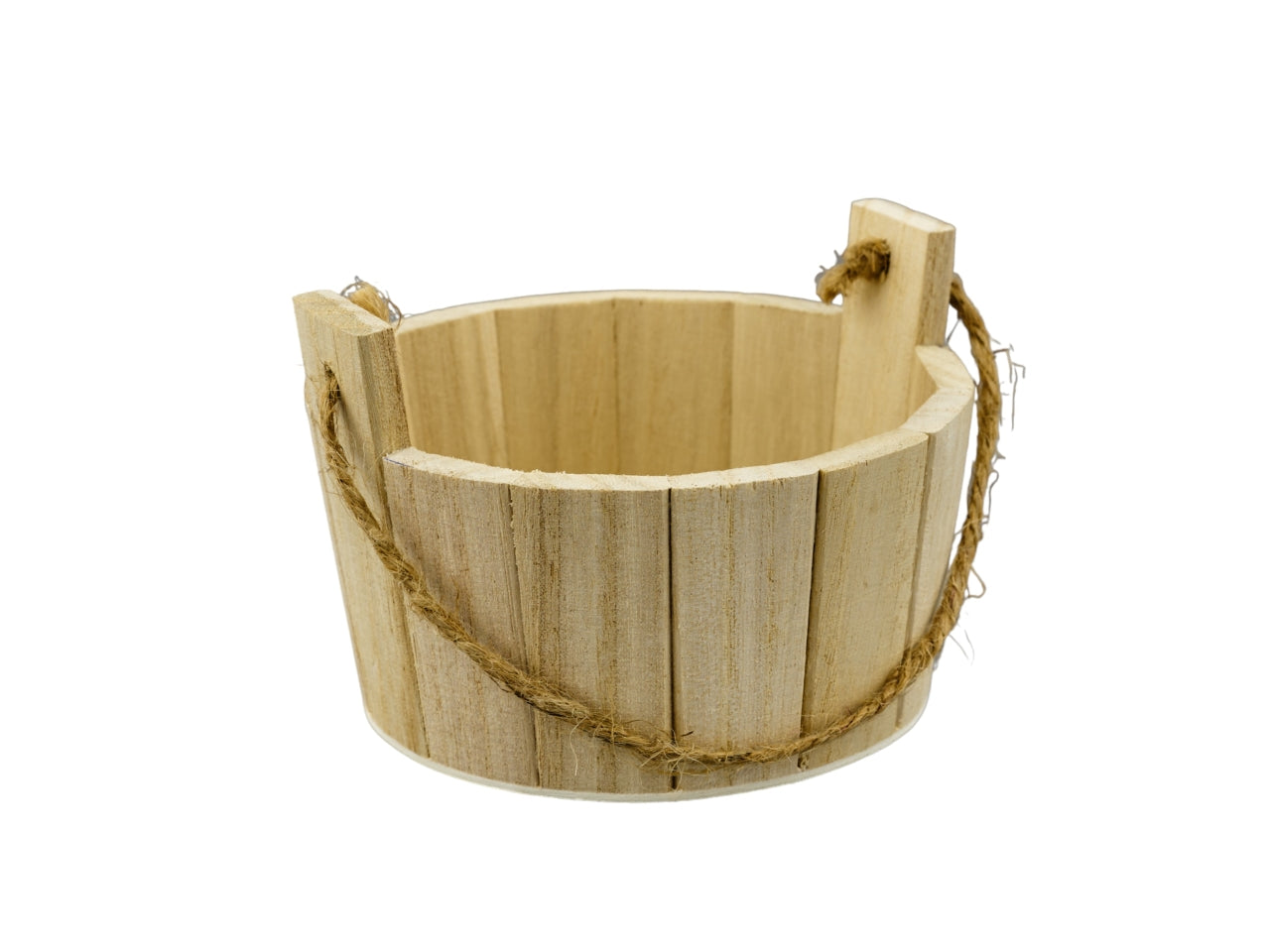 Cestino in Legno artigianale Stile Scandinavo - 7,5x11 cm, Design Italiano con Manico Grande, Autenticità Certificata