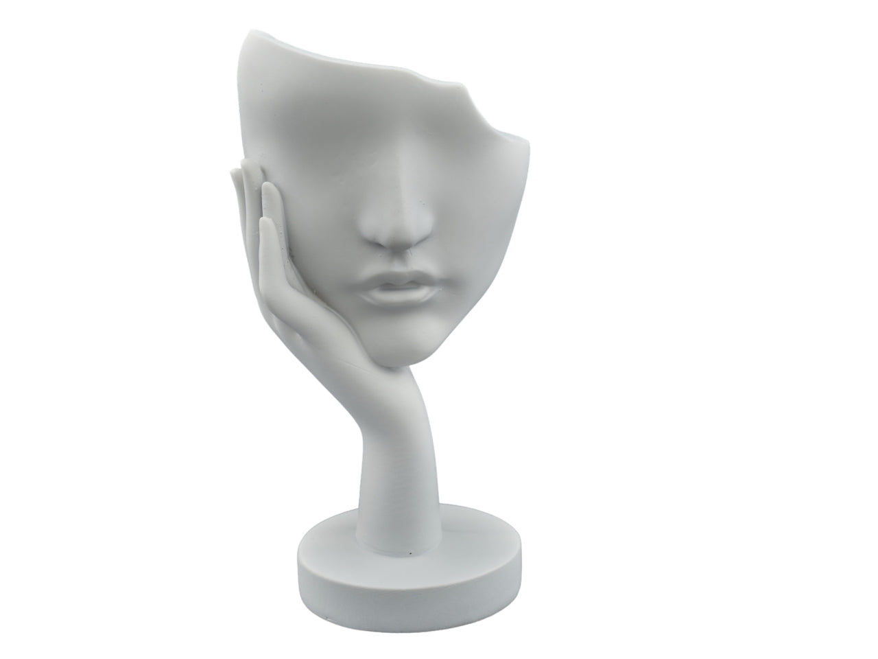 Statua in Resina Viso Sogno, Idea Regalo e Decorazione Contemporanea - 11x9x20,5cm - Melograno