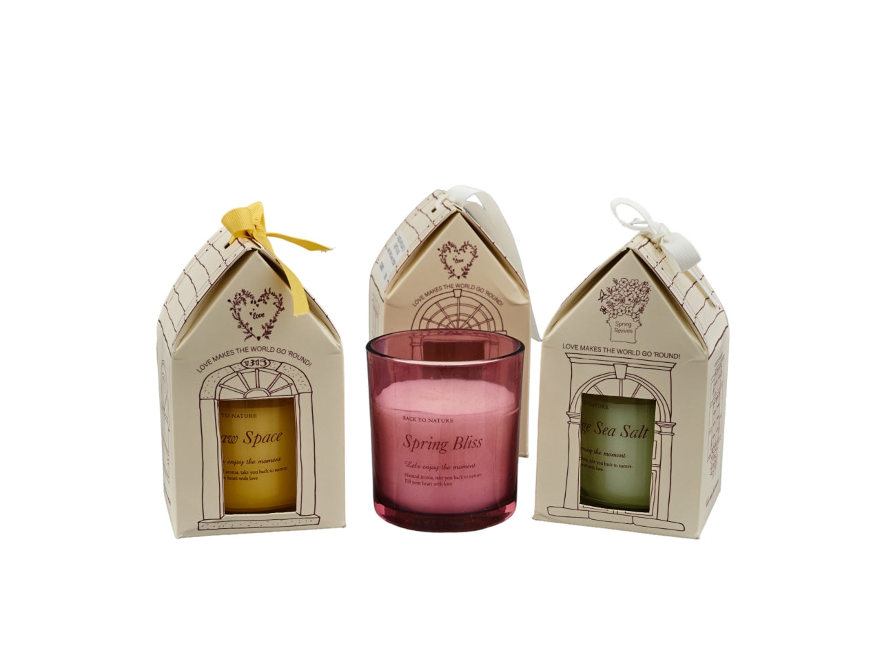 Candela profumata in vasetto verbena e lemon grass in 3 colori assortiti cilindrica 7x13 cm - Melograno