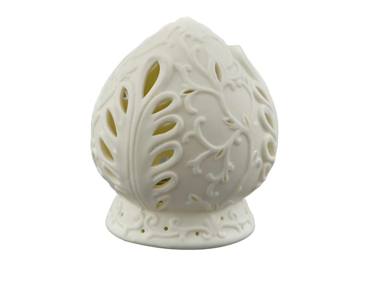 Pumo Bianco Gessato con LED 8x9,5 cm - Bomboniera Pugliese Melograno